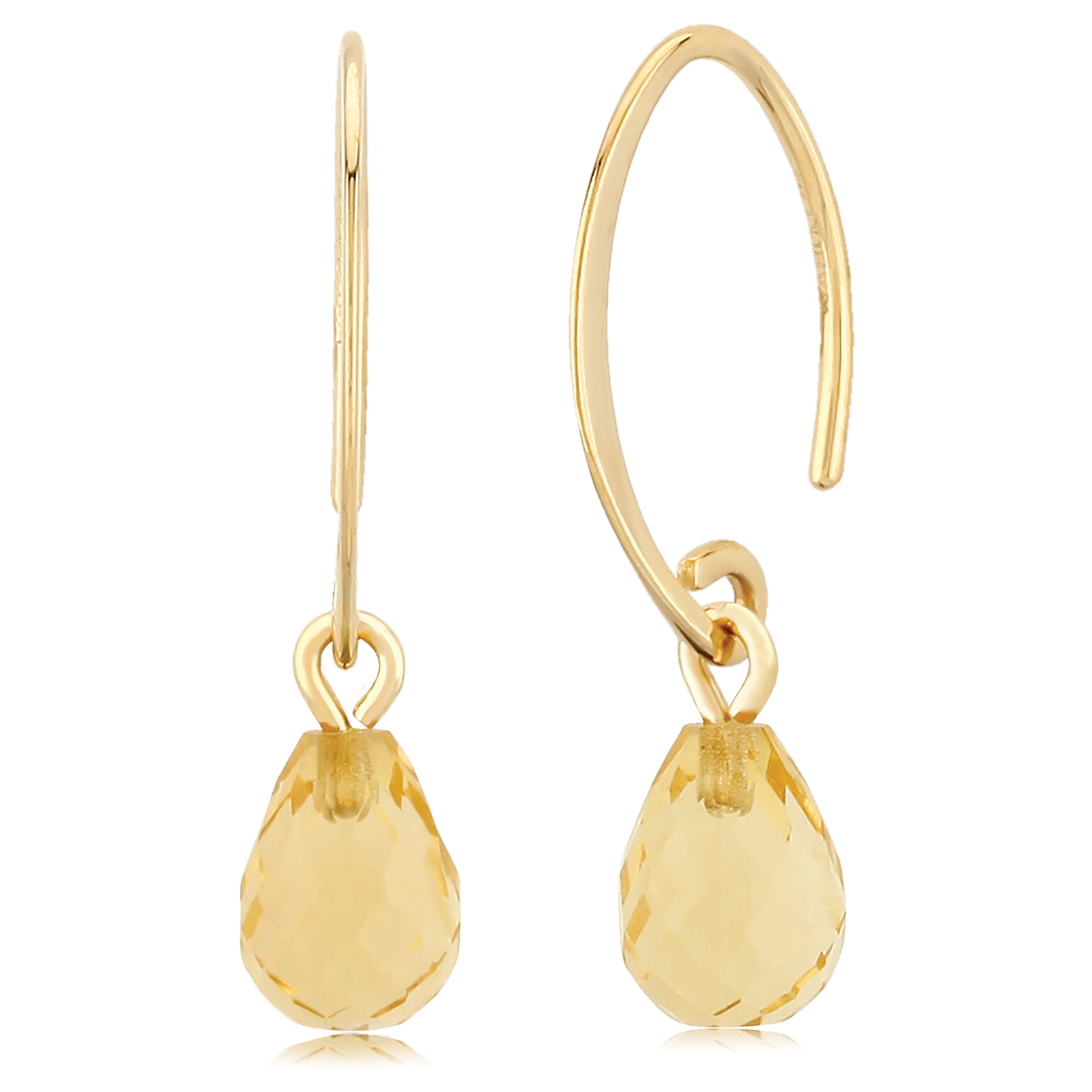 14K Citrine Mini Swoop Earring