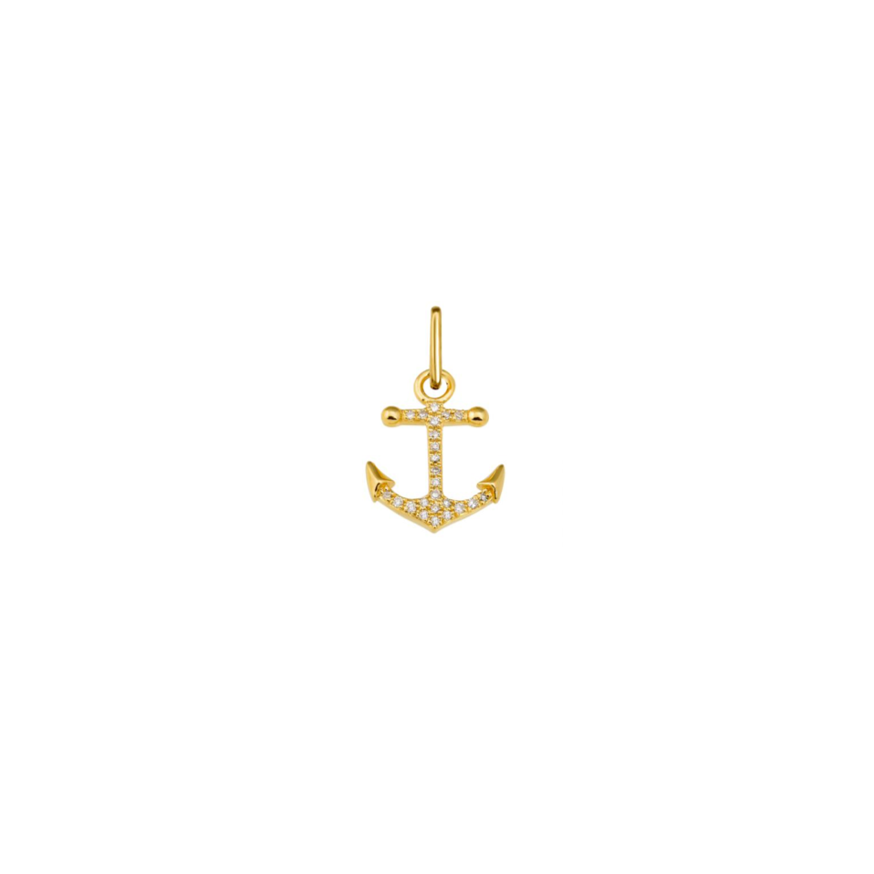 14K + Diamond Anchor Charm