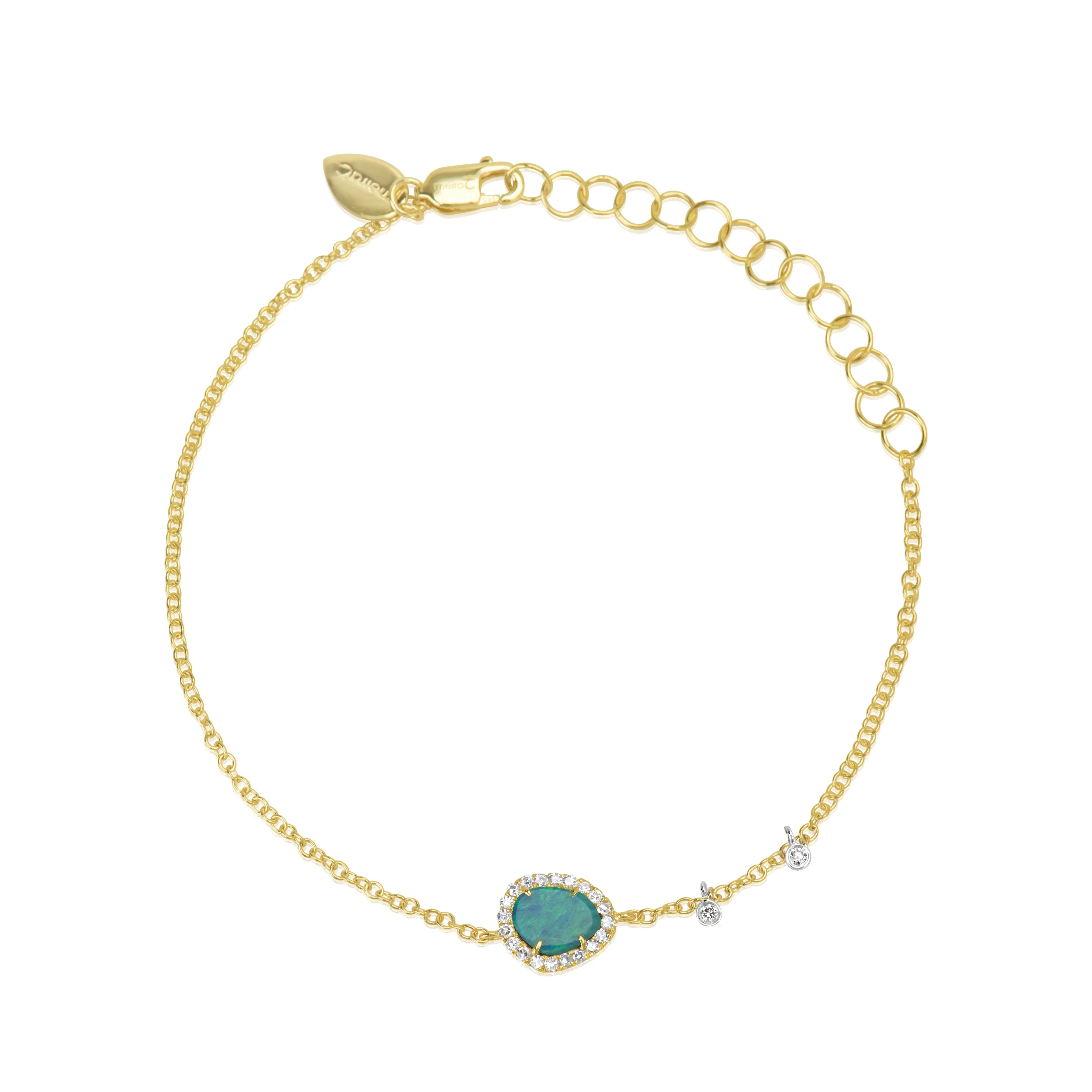 14K Opal + Diamond Chain Bracelet | By Meira T
