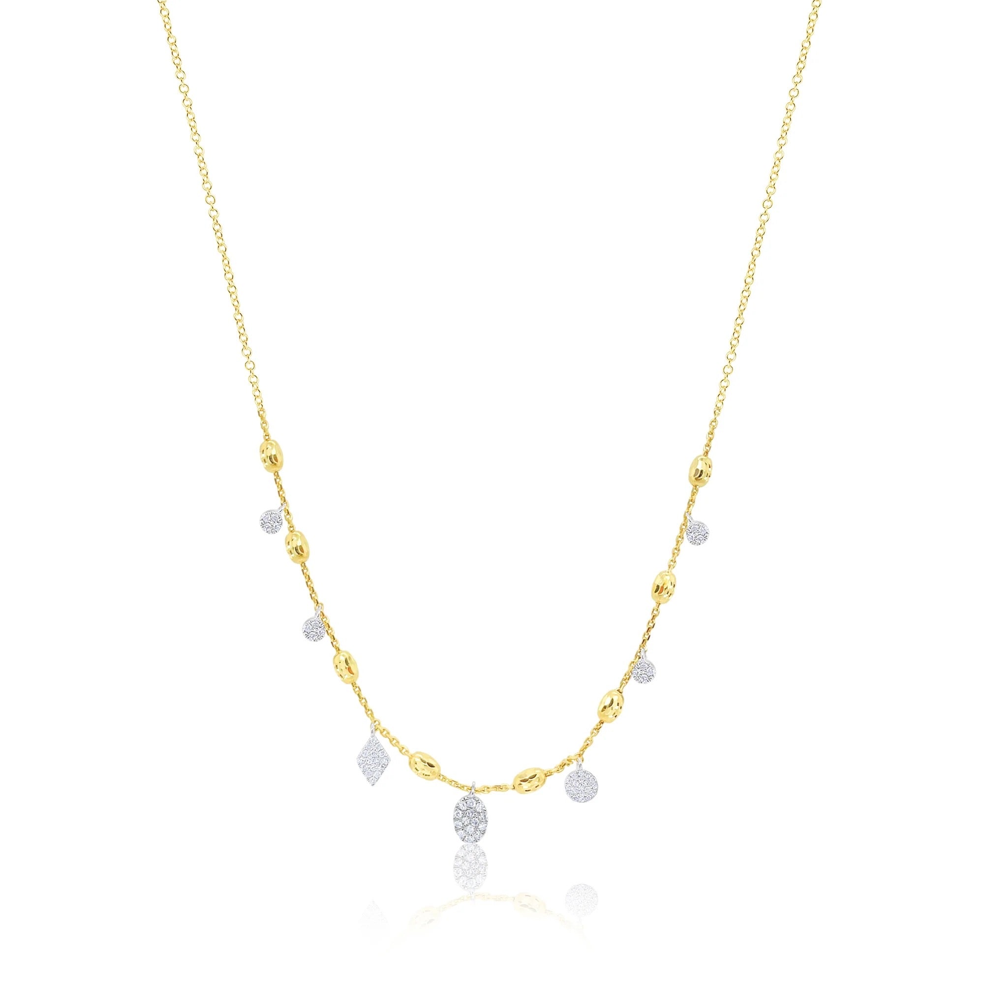 14K Pave Diamond Barrel Necklace | By Meira T
