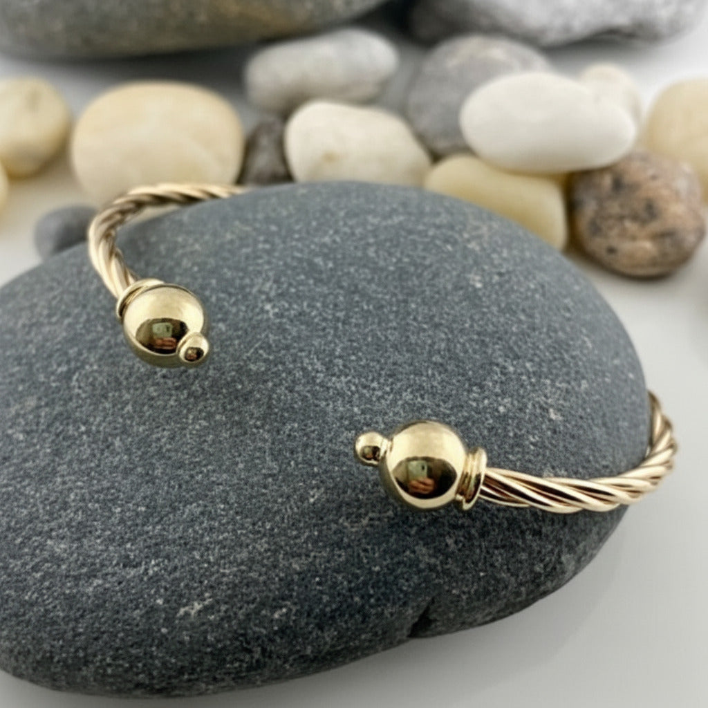 All 14k Gold Cape Cod Twist Cuff Bracelet