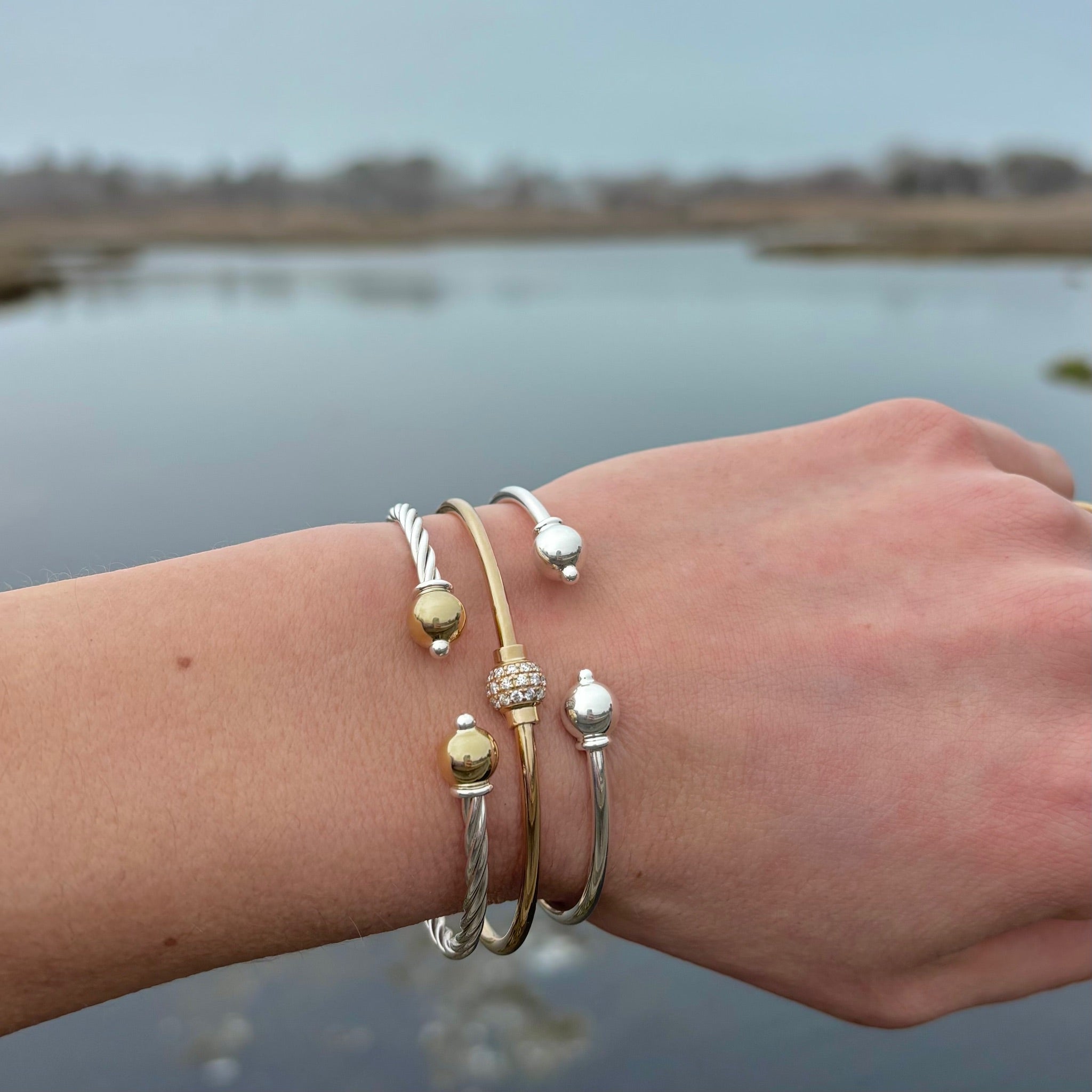 All 14K Gold Cape Cod Pavé Diamond Bracelet