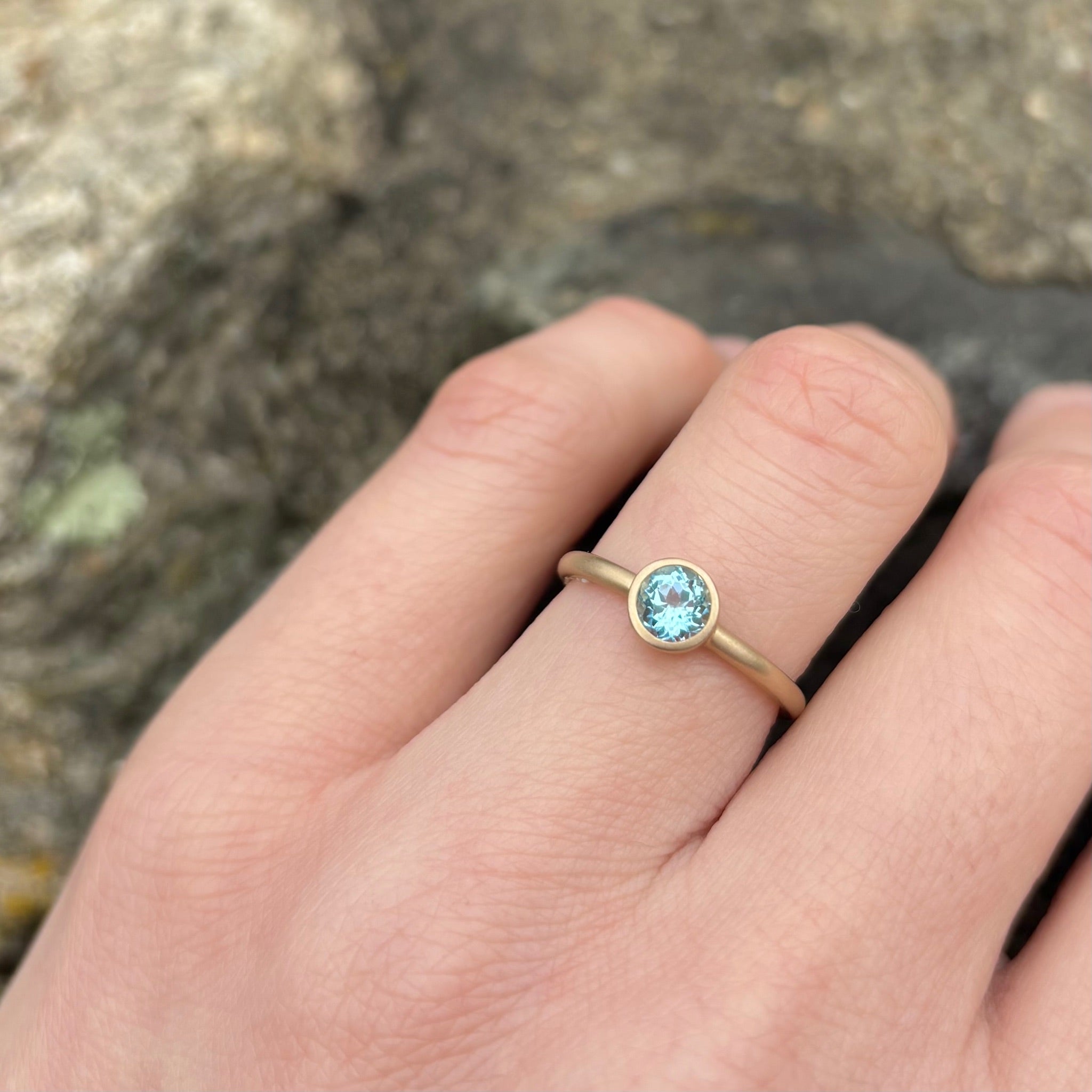 Aquamarine Bezel Ring