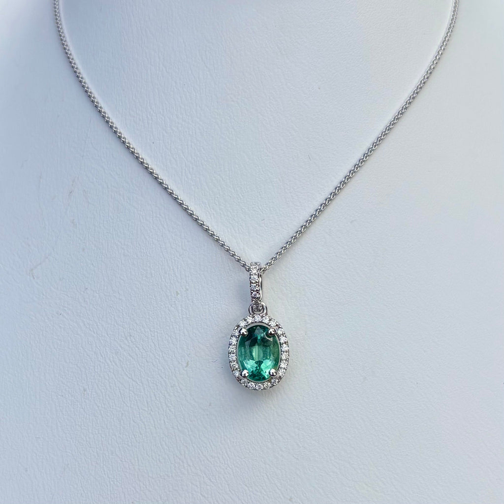 14K Green Tourmaline Deep Sea Pendant