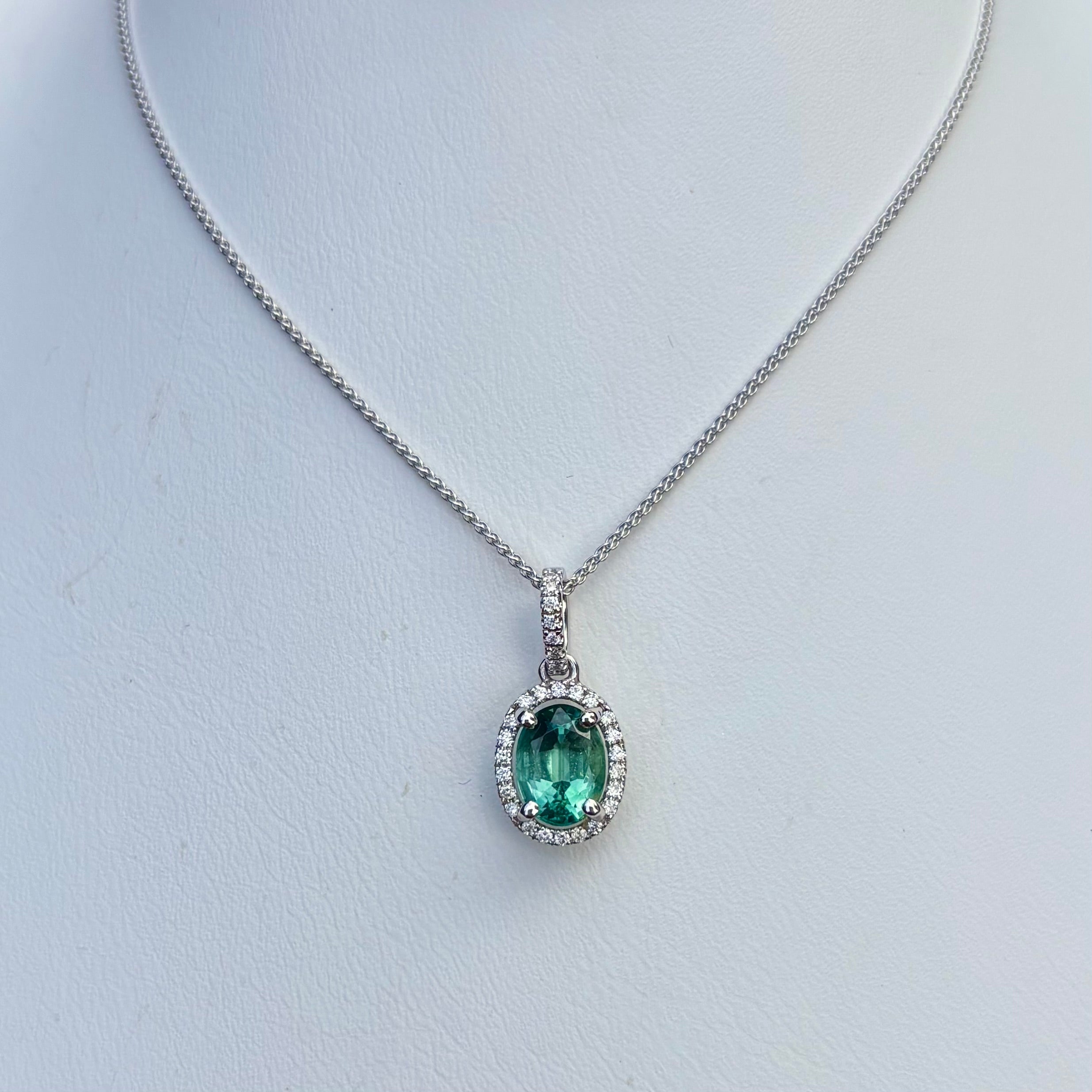 14K Green Tourmaline Deep Sea Pendant