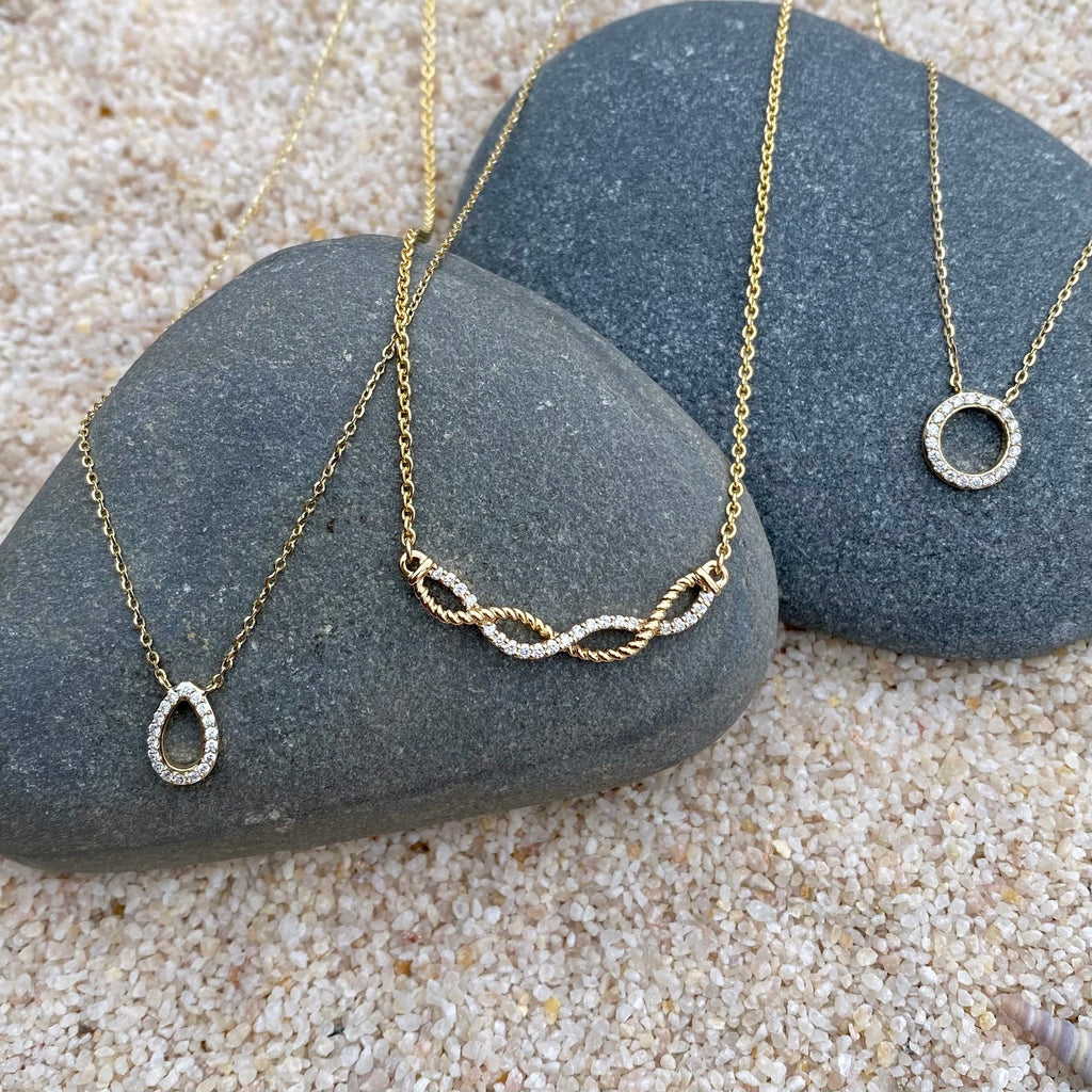 14k Petite Diamond Teardrop Necklace