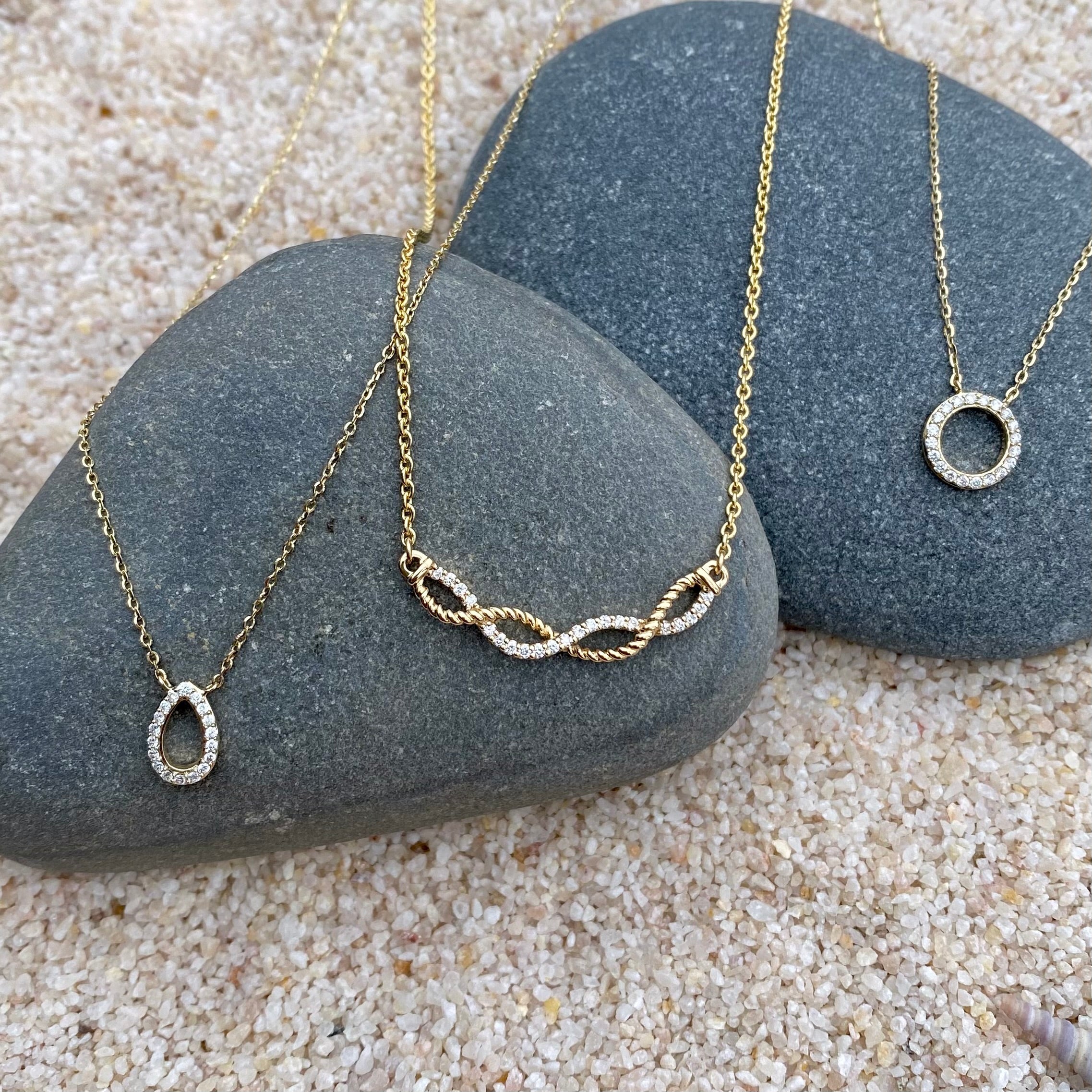 14k Petite Diamond Teardrop Necklace