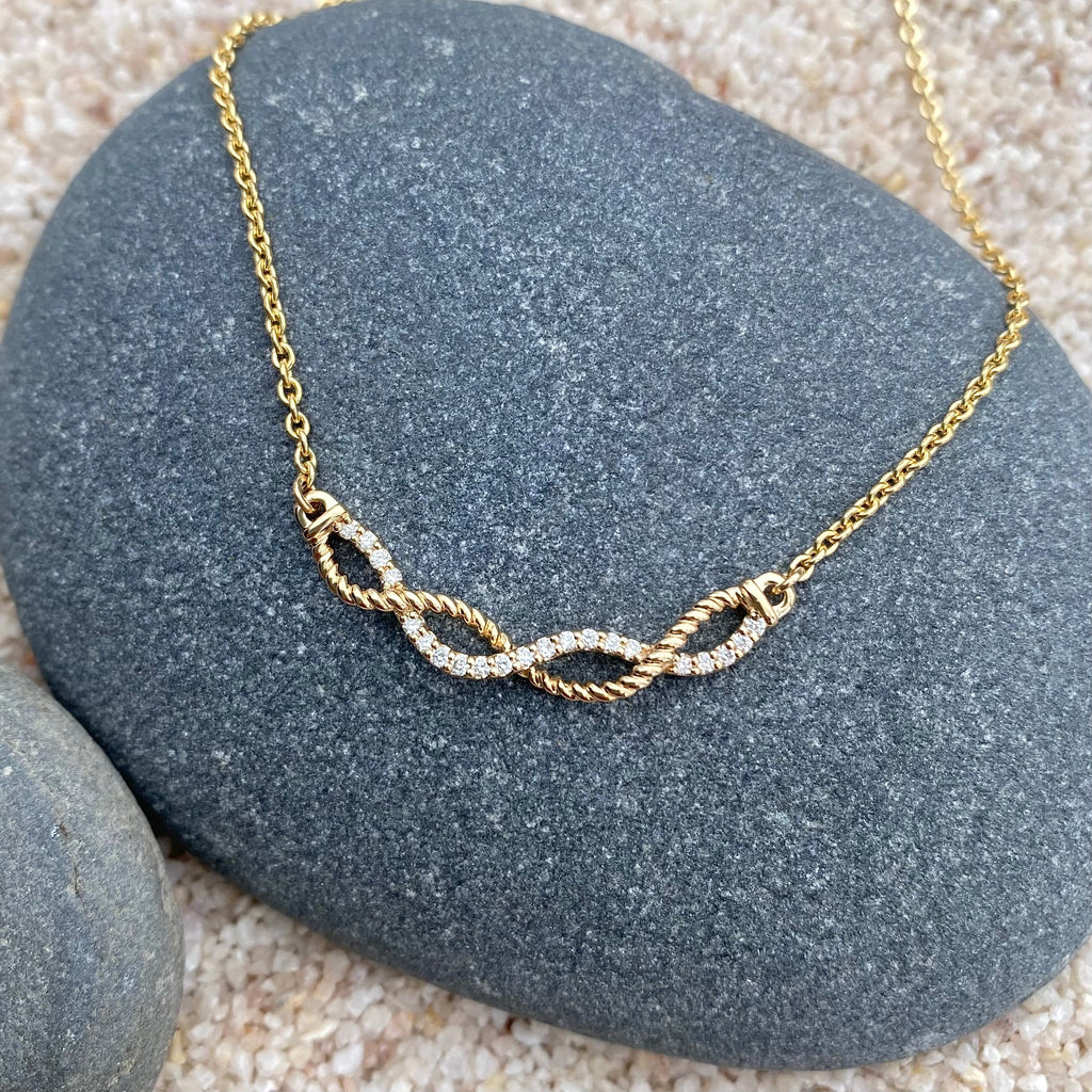 14K Diamond Rope Twist Necklace