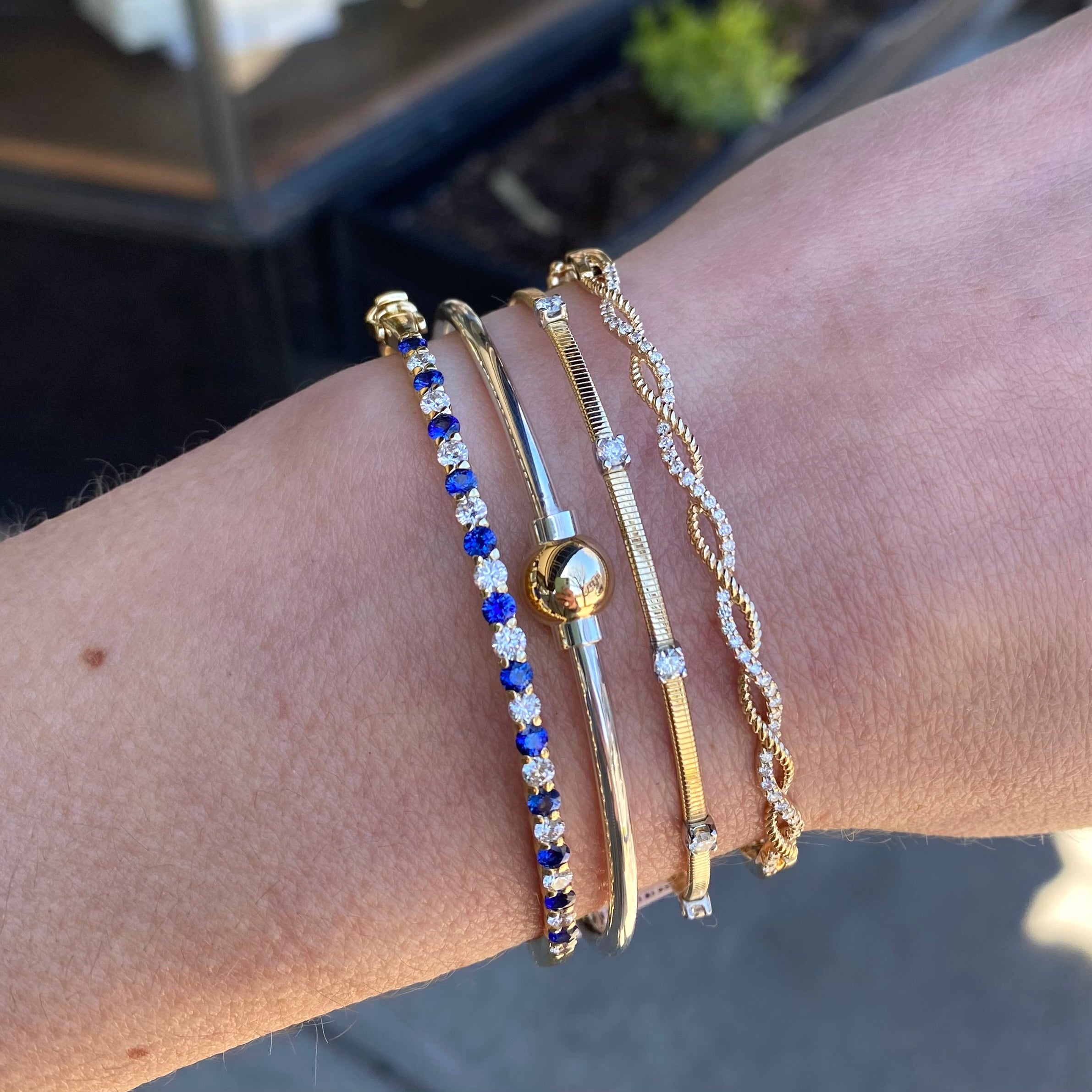 14K Diamond Rope Twist Bracelet