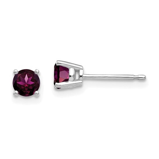 5mm Rhodolite Garnet Stud Earrings