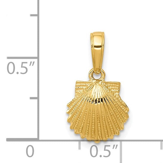 14K Petite Scallop Shell Pendant