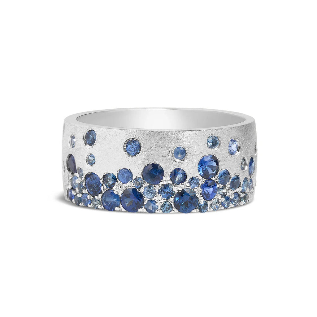14K Sapphire Confetti Cigar Band