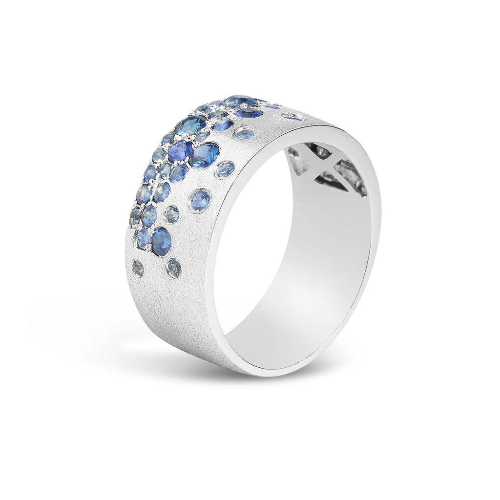 14K Sapphire Confetti Cigar Band
