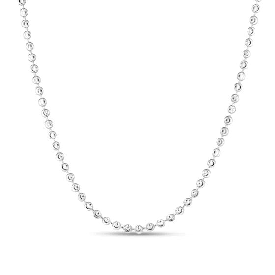 3mm Sterling Silver Moon Cut Necklace