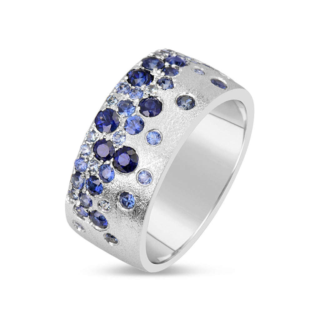 14K Sapphire Confetti Cigar Band