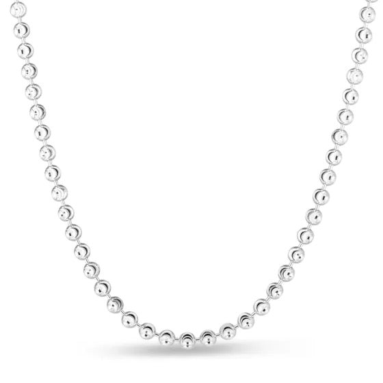 4 mm Sterling Silver Moon-Cut Necklace