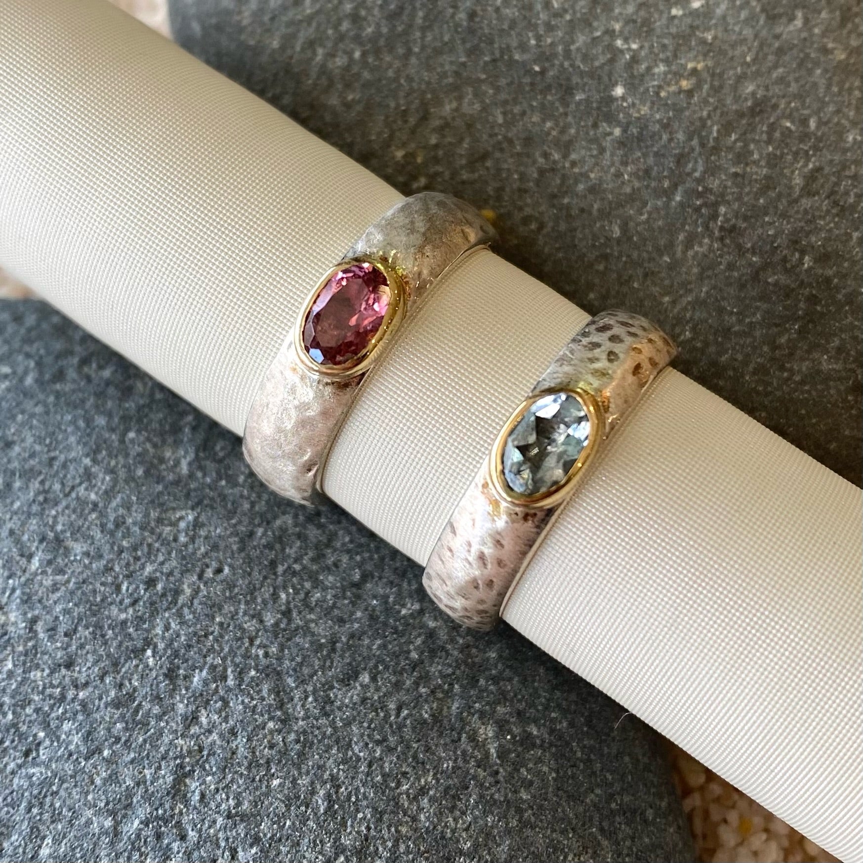 Bezel Set Pebble Ring