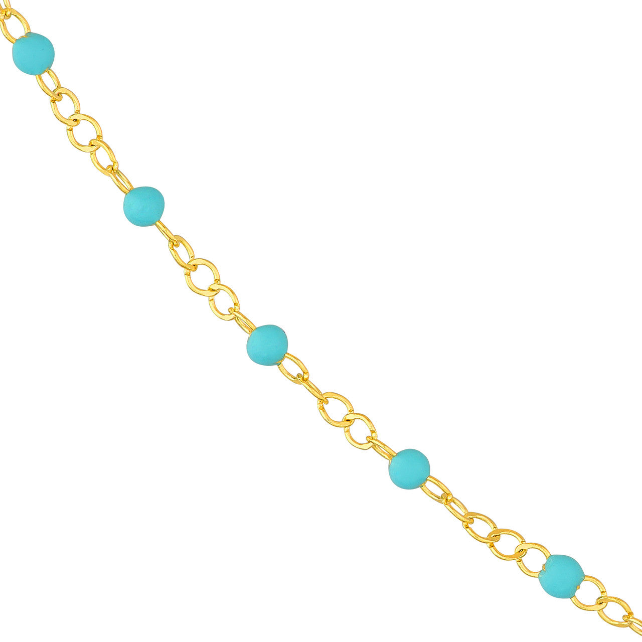 14k Gold Enamel Beaded Necklace