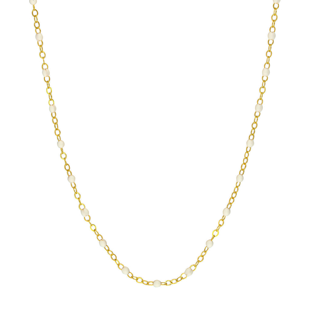 14k Gold Enamel Beaded Necklace