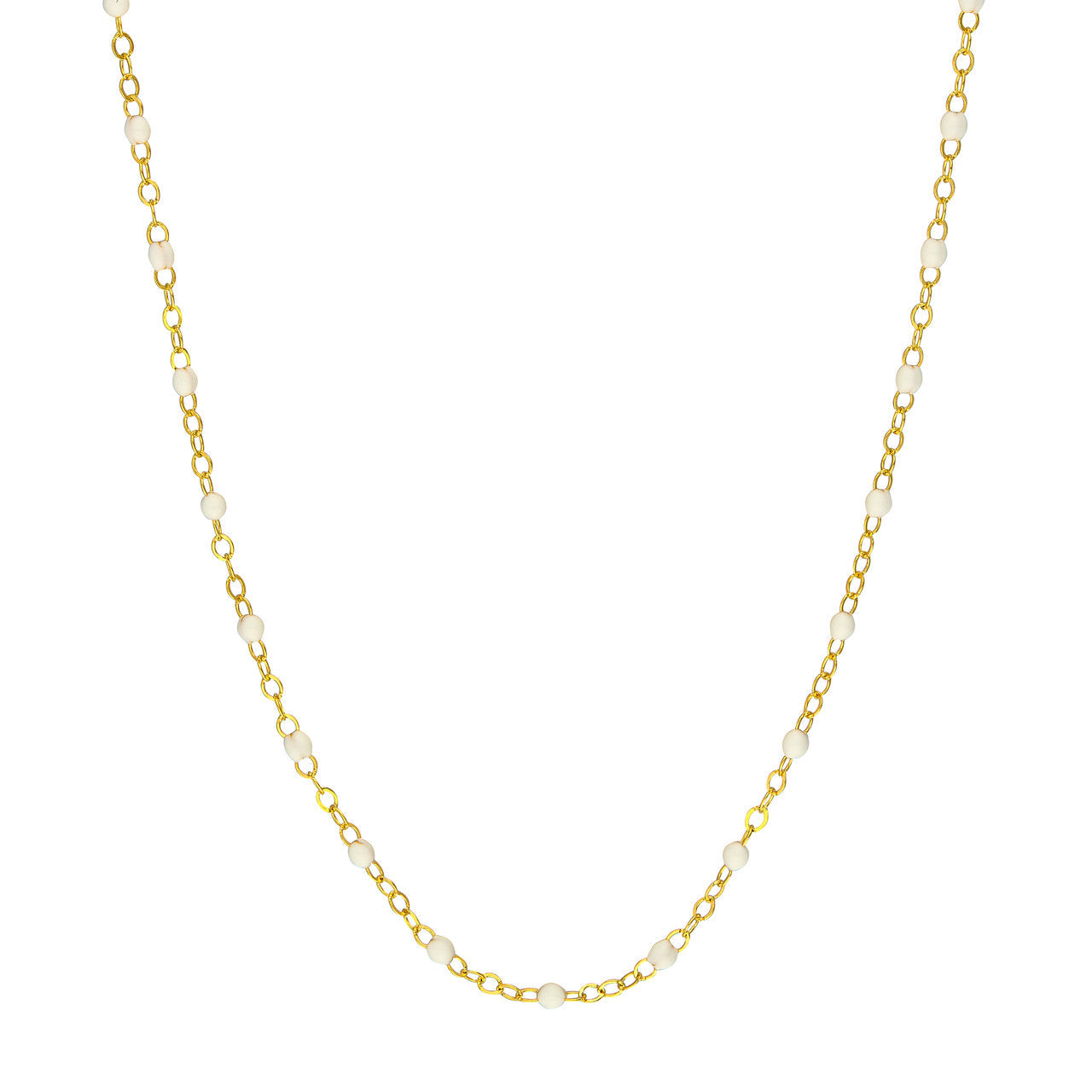 14k Gold Enamel Beaded Necklace