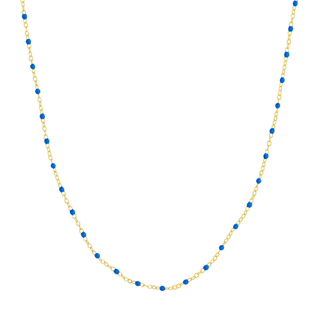 14k Gold Enamel Beaded Necklace