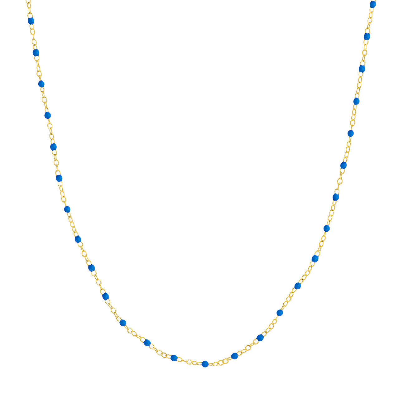 14k Gold Enamel Beaded Necklace