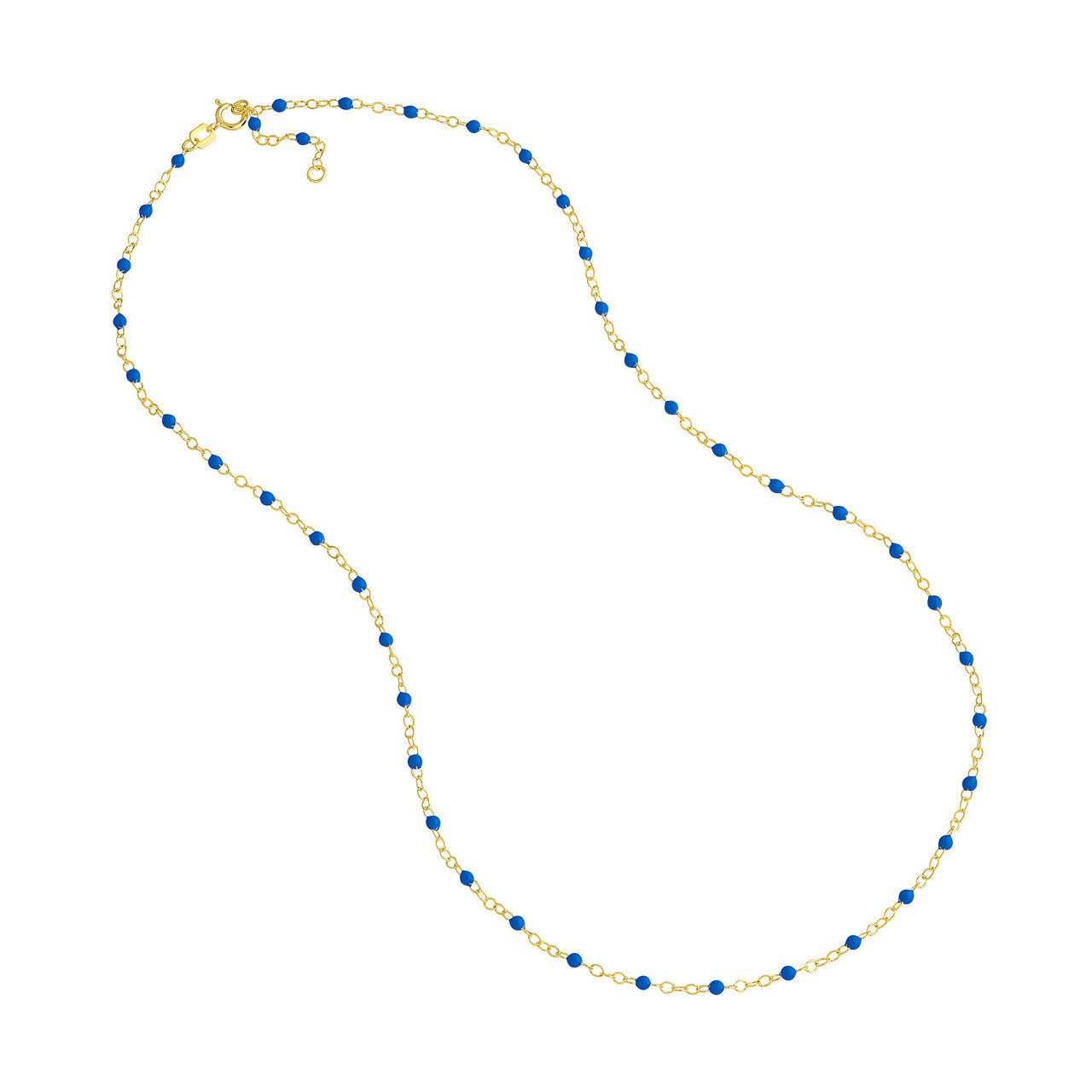 14k Gold Enamel Beaded Necklace