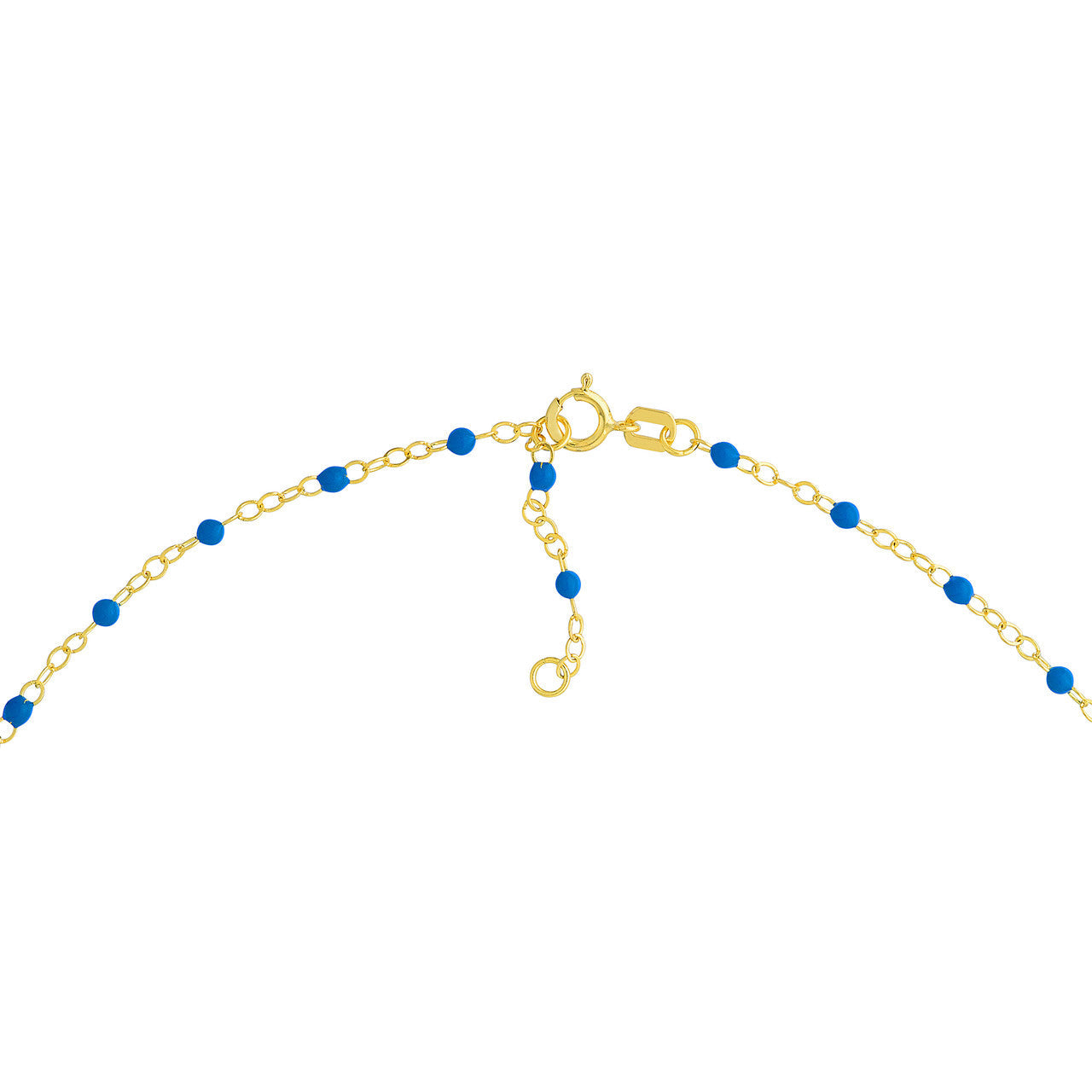 14k Gold Enamel Beaded Necklace
