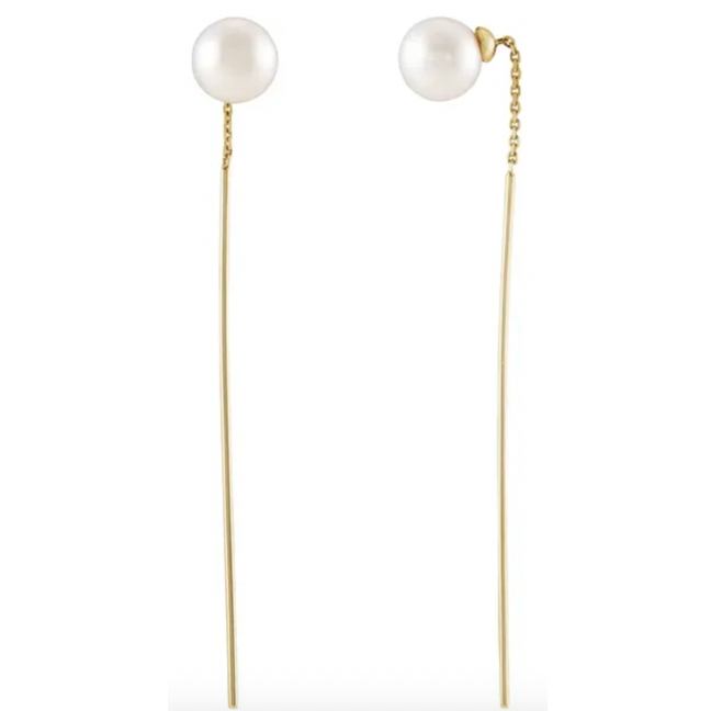 14k Freshwater Cultured Pearl Threader Earrings