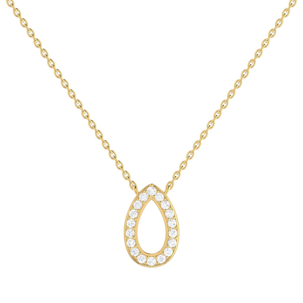 14k Petite Diamond Teardrop Necklace