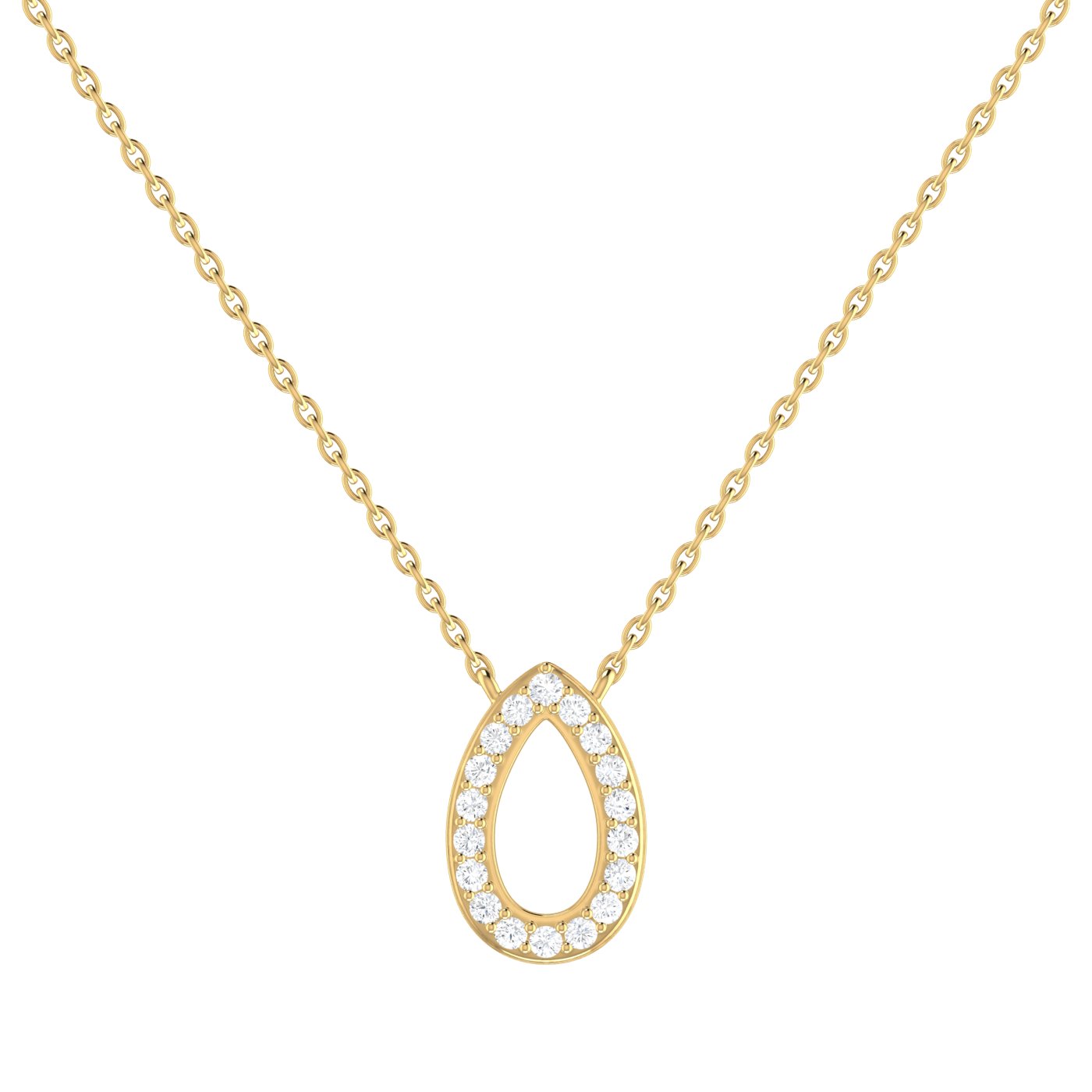 14k Petite Diamond Teardrop Necklace