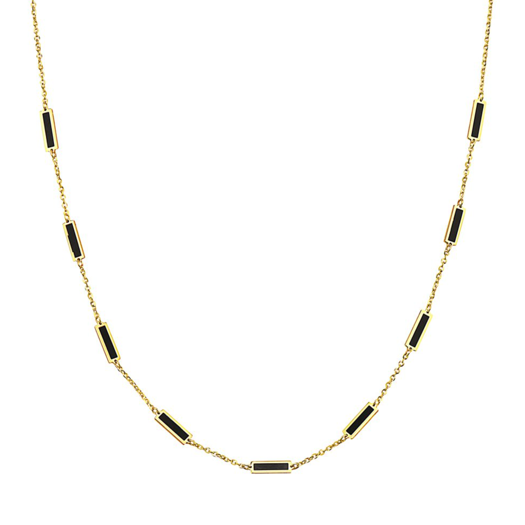 14k Onyx Station Necklace