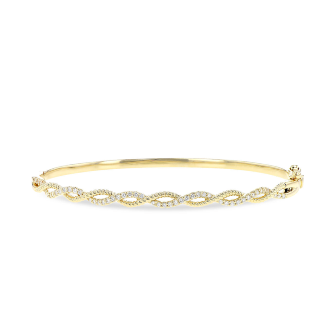 14K Diamond Rope Twist Bracelet