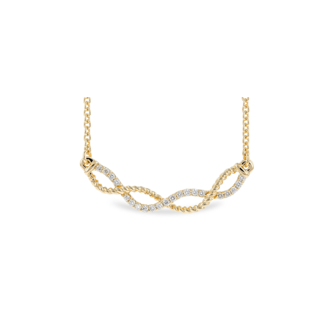 14K Diamond Rope Twist Necklace