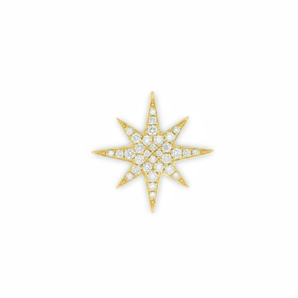 14K Diamond Starburst Necklace