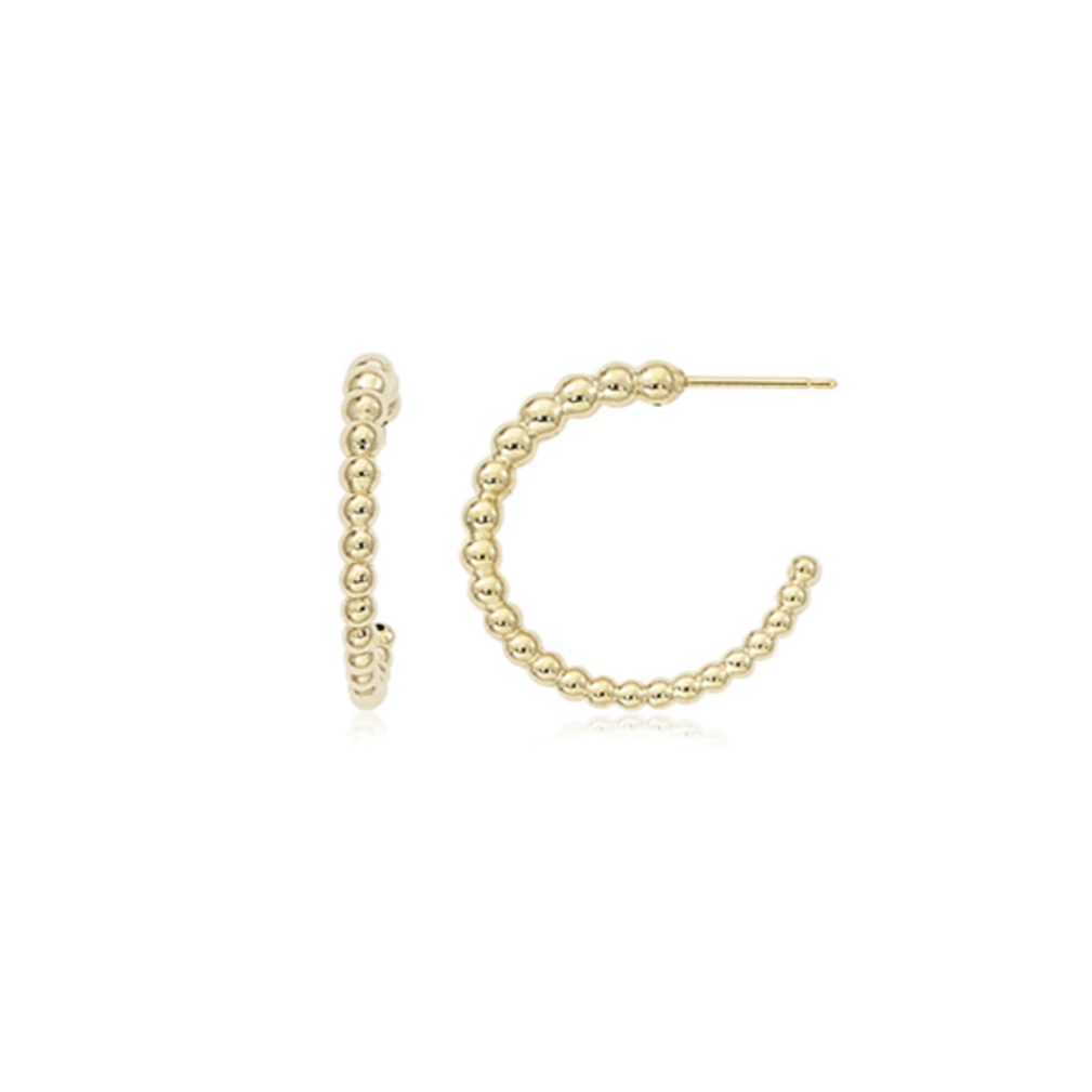 14k Gold Graduated Beaded Hoops