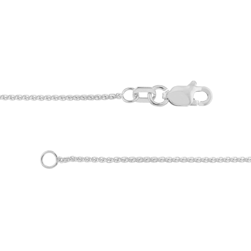 1 mm Sterling Silver w/ Rhodium Wheat Chain