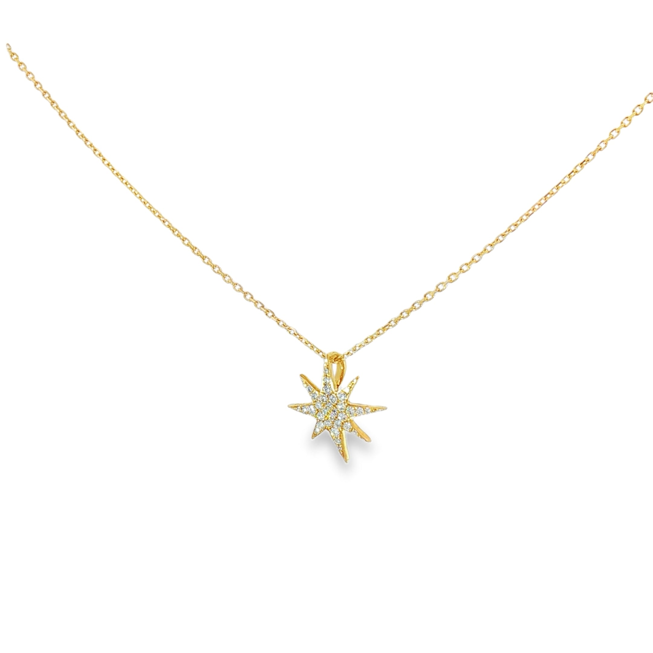14K Diamond Starburst Necklace