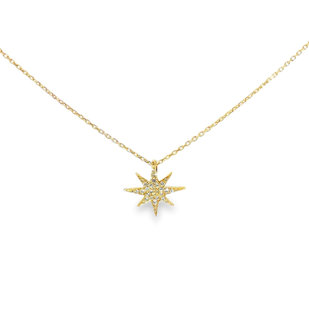 14K Diamond Starburst Necklace