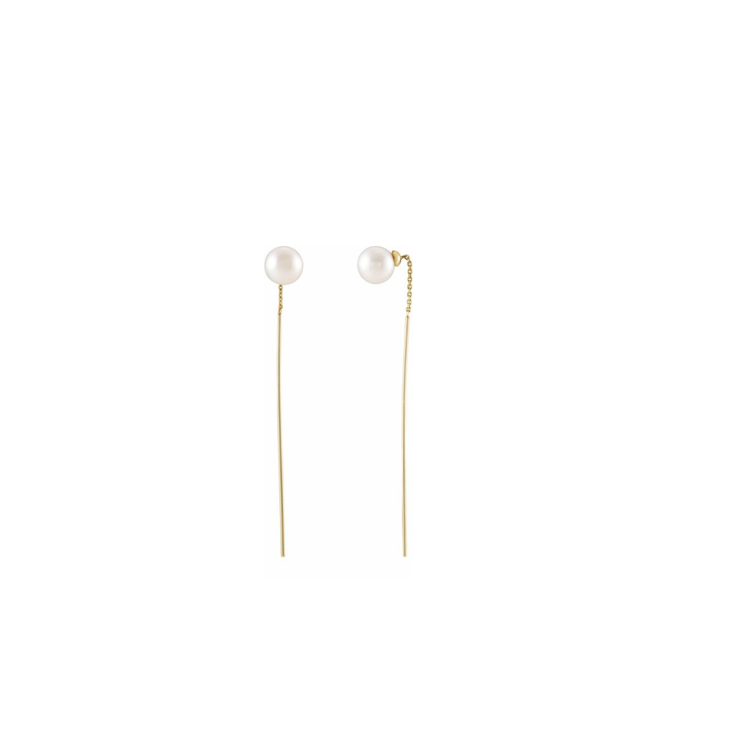 14k Freshwater Cultured Pearl Threader Earrings